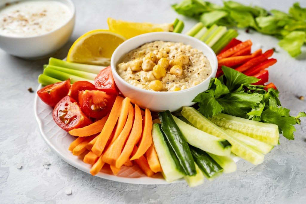 Hummus can be a good source of protein and healthy fats.