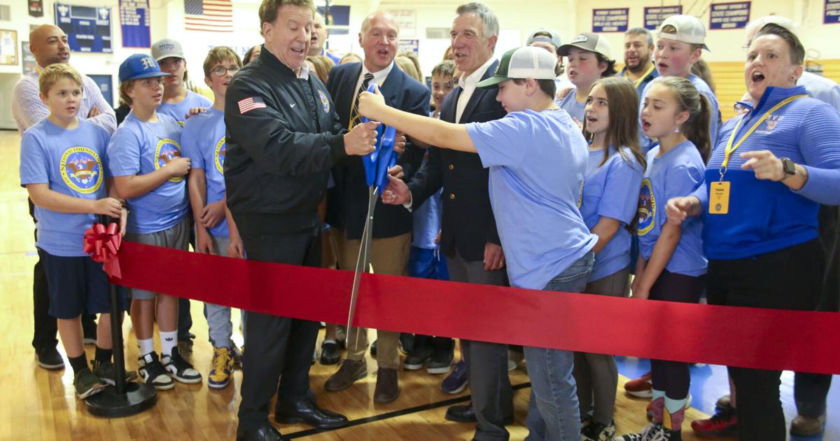 PHOTOS: Missisquoi Valley Union cuts ribbon on new fitness center;  Governor Scott and Jake Steinfeld talk about the importance of exercise